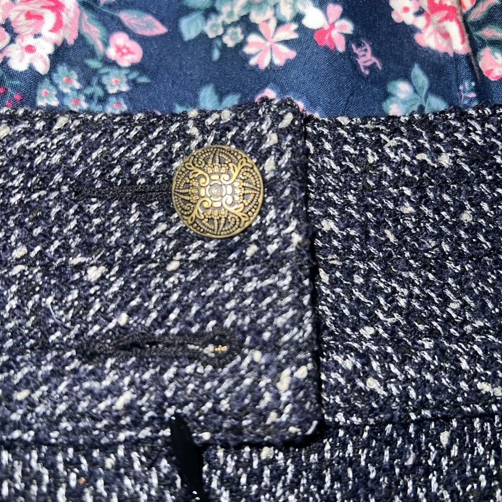 Cabi grey/blue Blair pea coat and skirt set woman size 8 or medium - Picture 6 of 12